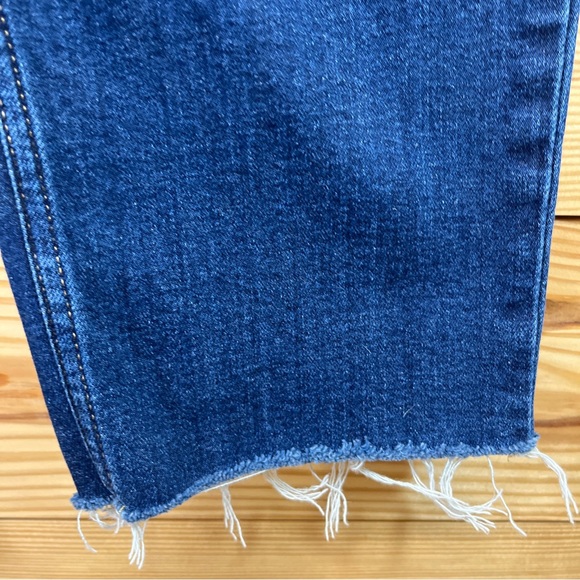 Gap Vintage Slim High Rise Jeans 34 18R Dark Indigo Stretch Denim Raw Hem - Picture 6 of 15